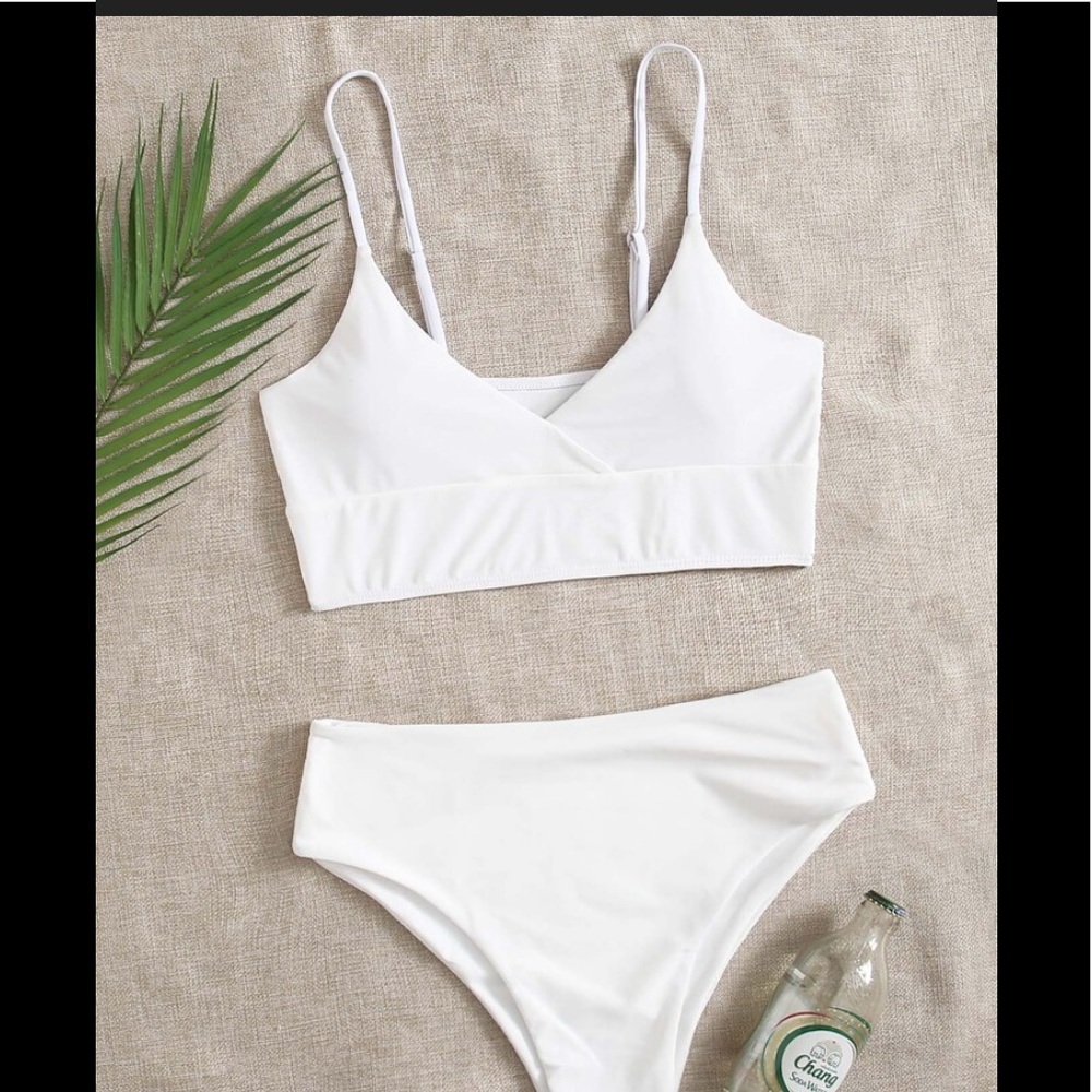 NWT white SHEIN bikini top and bottom set